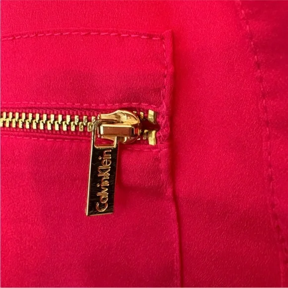 Calvin Klein Fuchsia Pink Gold Button Down Blouse Size Small - Picture 7 of 10